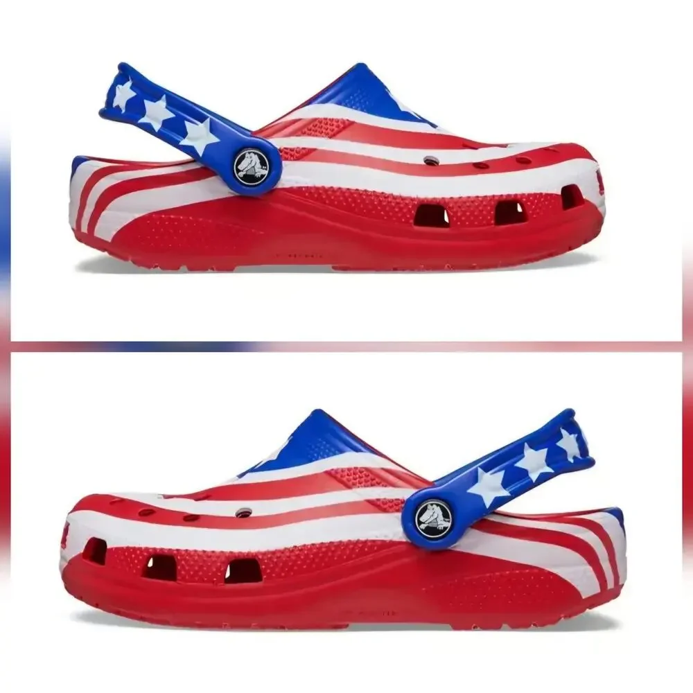 Crocs Classic Clogs American Flag Patriotic size C5 C-5 Toddler / Baby NWT